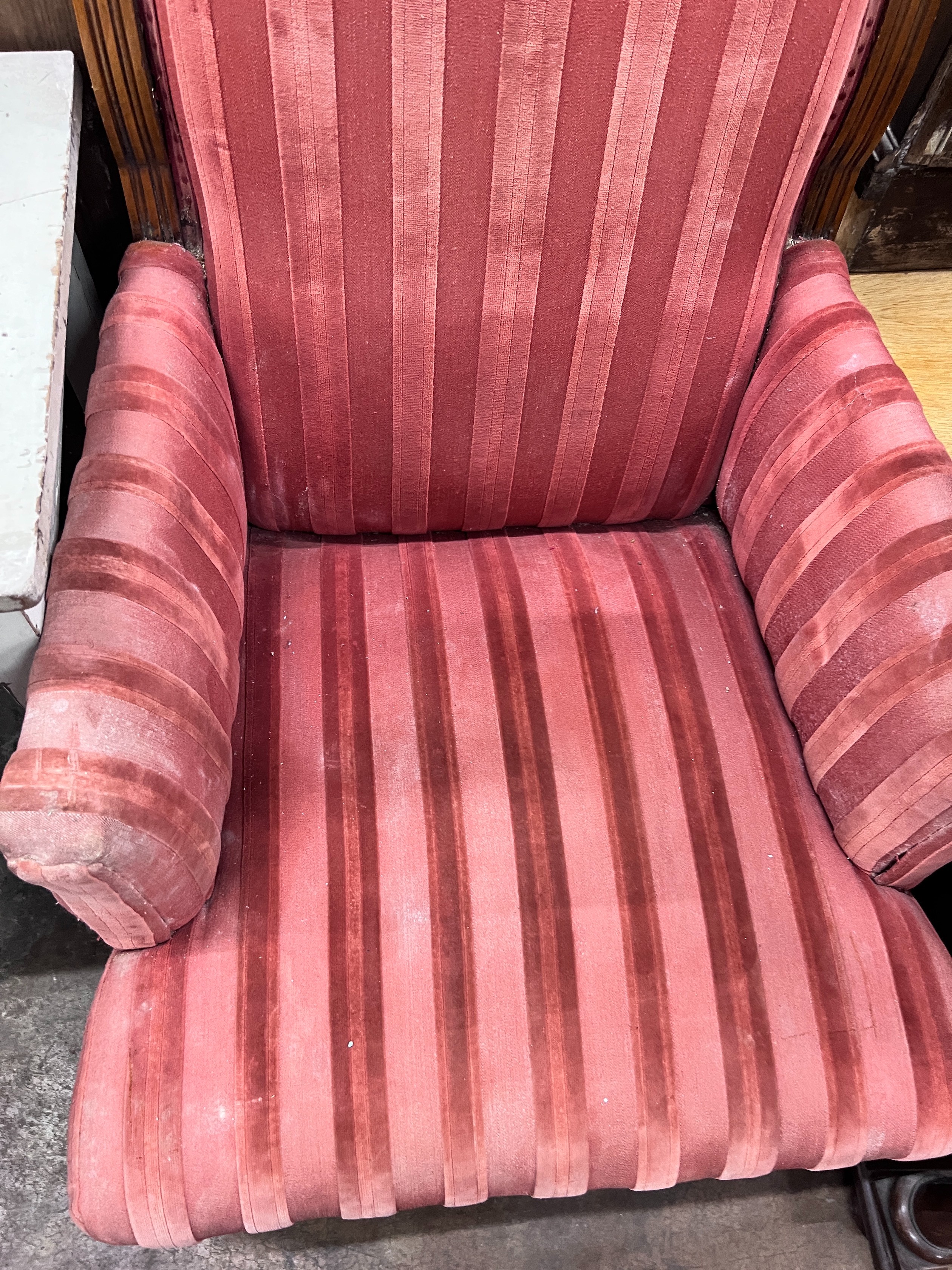 An Edwardian walnut armchair
